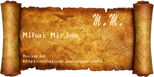 Mihai Mirjam névjegykártya